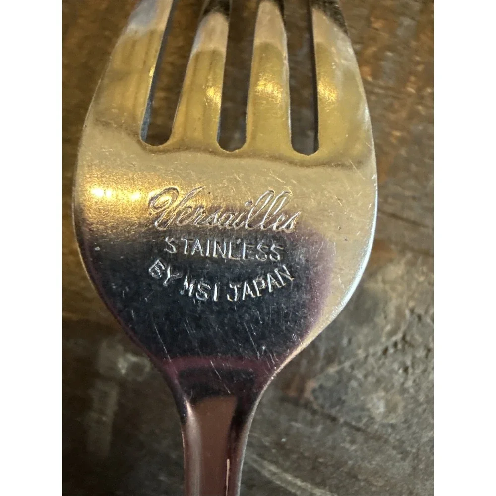 Versailles Salad Forks Stainless by MSI Japan Flatware MCM Floral VTG Set of 3